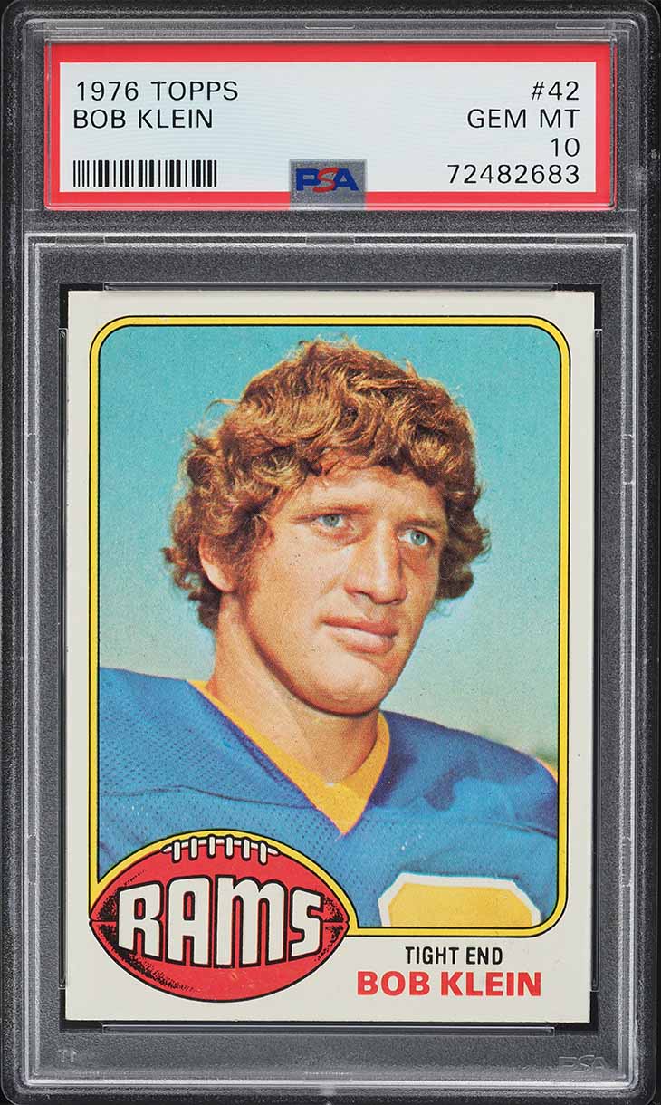 1976 Topps Football Bob Klein #42 PSA 10 GEM MINT