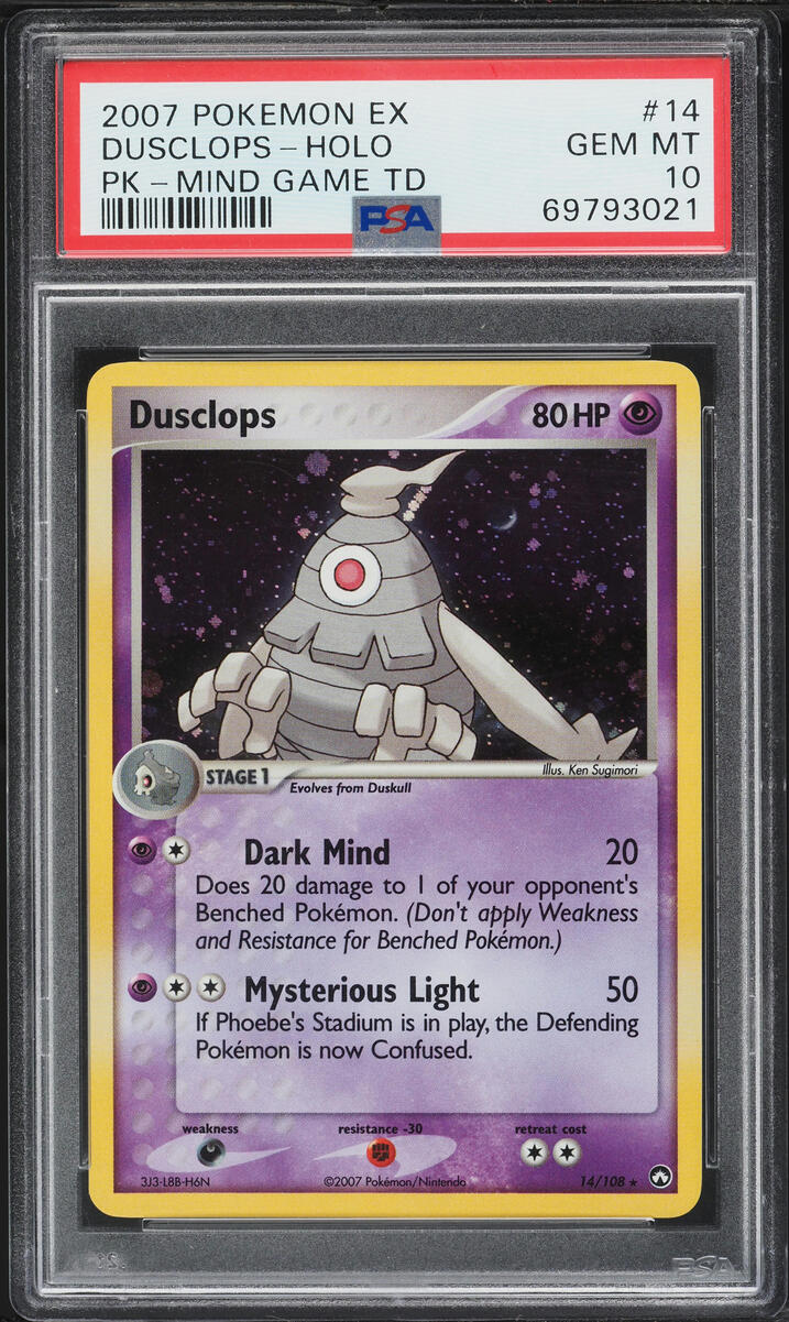 2007 Pokemon EX Power Keepers Cosmos Holo Dusclops #14 PSA 10 GEM MINT