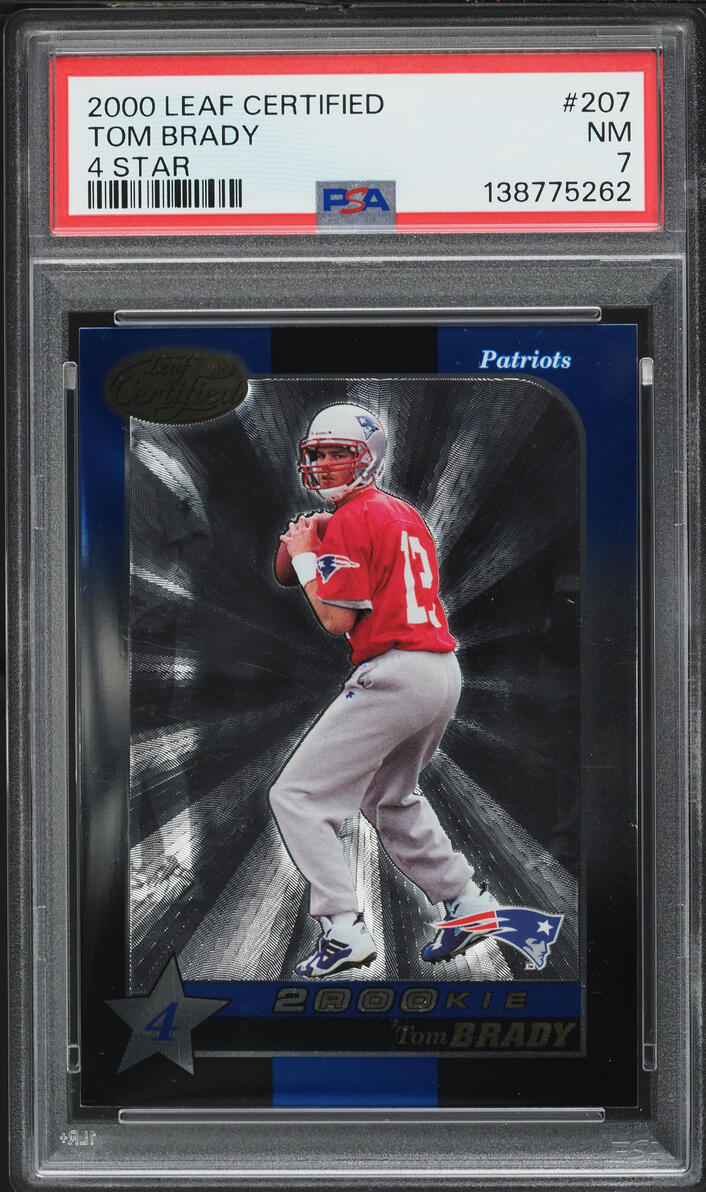 2000 Leaf Certified 4 Star Tom Brady ROOKIE /1500 #207 PSA 7 NRMT