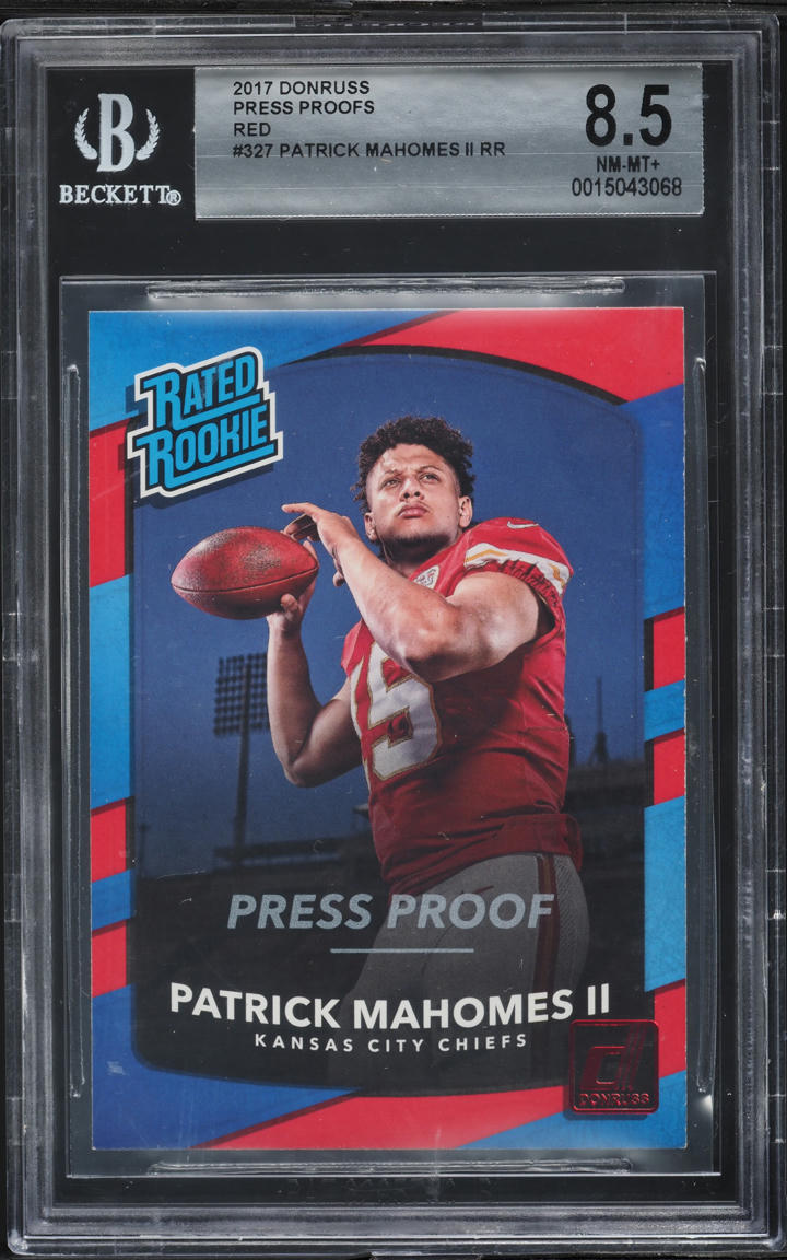 2017 Donruss Press Proof Red Patrick Mahomes II ROOKIE #327 BGS 8.5 NM-MT+