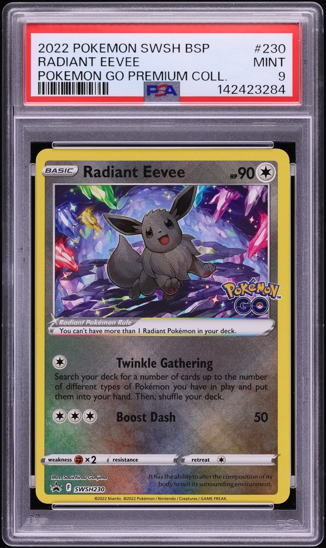 2022 Pokemon Sword & Shield Promo GO Holo Radiant Eevee #230 PSA 9 MINT