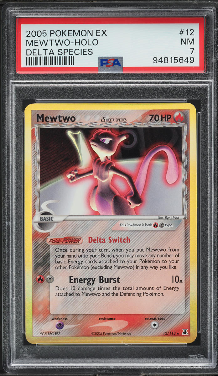 2005 Pokemon EX Delta Species Holo Mewtwo #12 PSA 7 NRMT