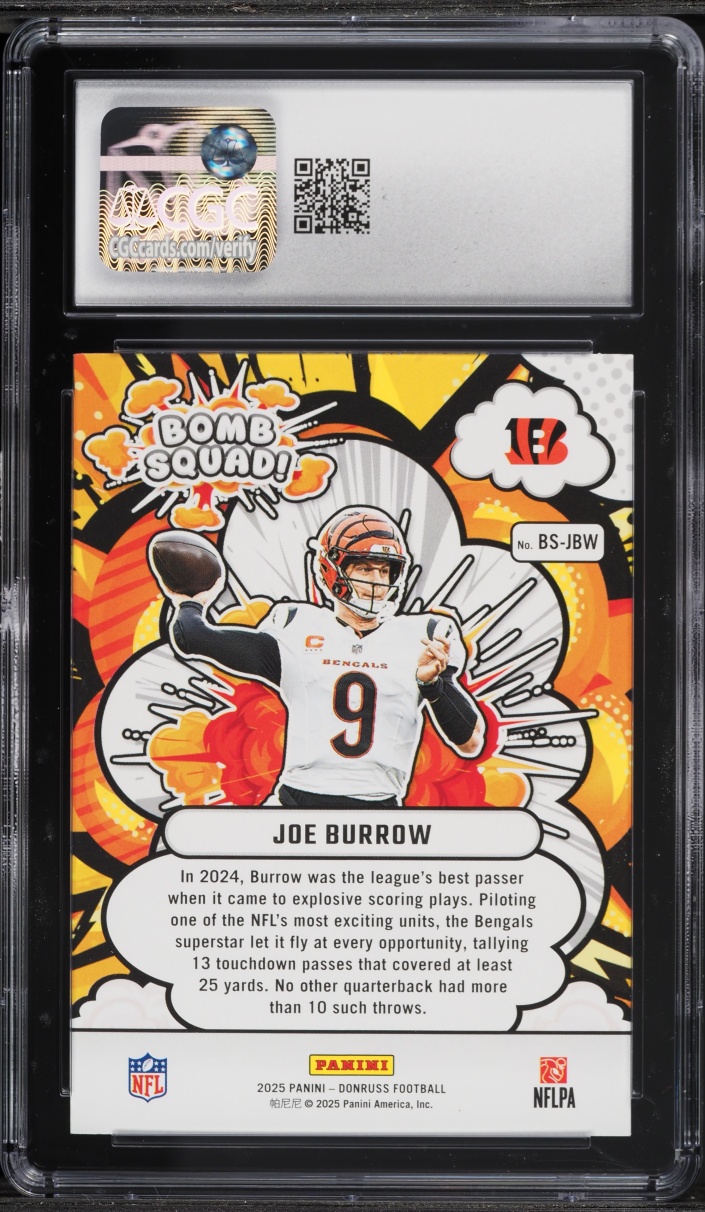 2025 Donruss Bomb Squad! Joe Burrow #BS-JBW CGC 10 GEM MINT