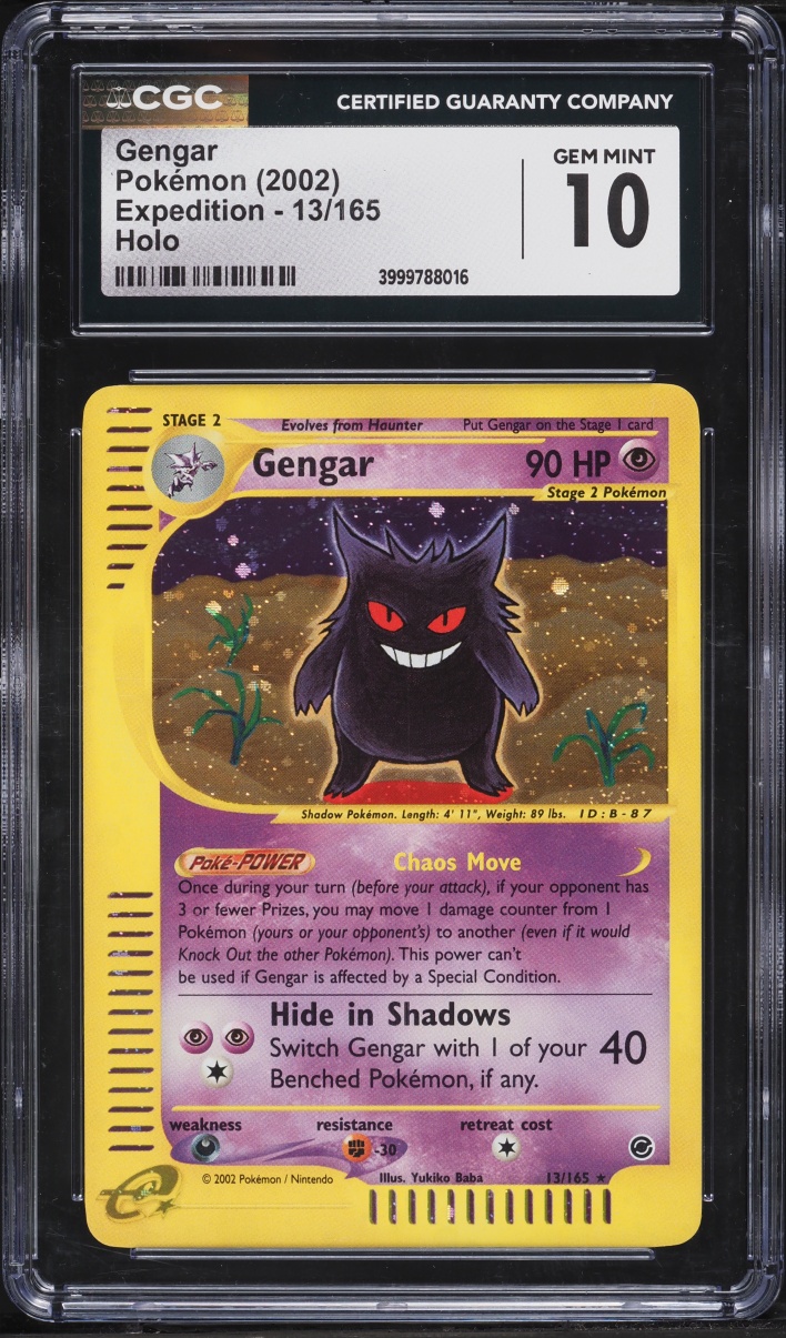 2002 Pokemon Expedition Holo Gengar #13 CGC 10 GEM MINT