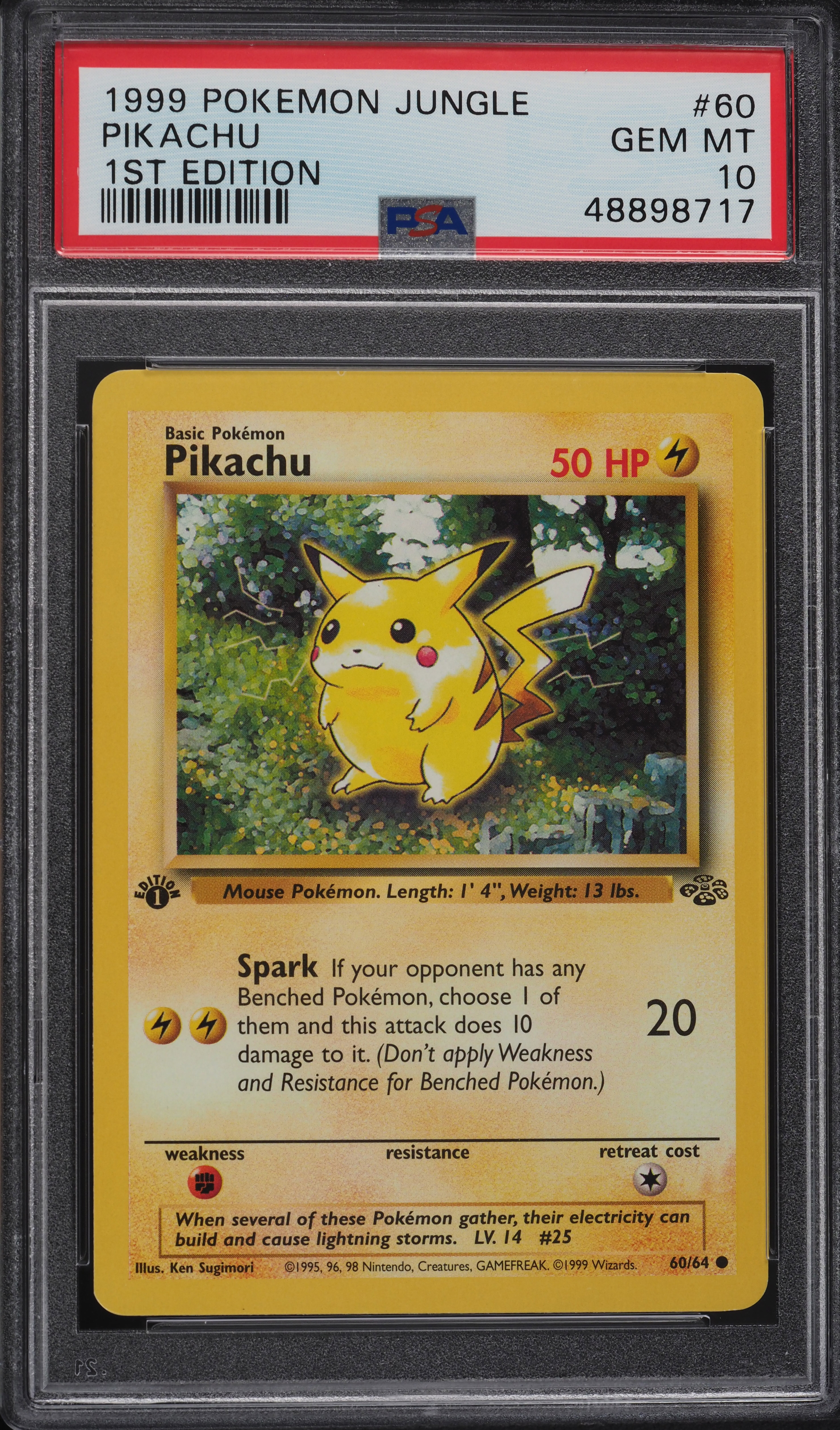 1999.pekatu.CGC.ＧＥＭＭＴ 1999 Pokemon PIKACHU Base Set Shadowless GHOST STAMP ERROR