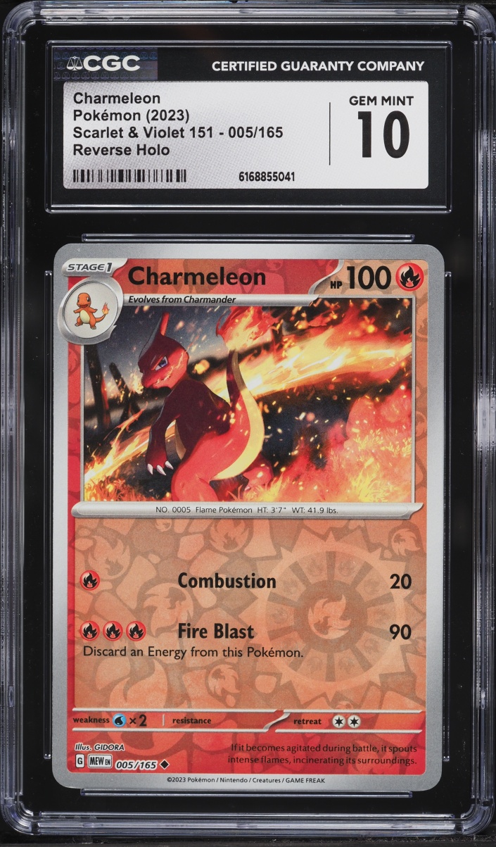 2023 Pokemon Scarlet & Violet 151 Reverse Holo Charmeleon #5 CGC 10 GEM MINT