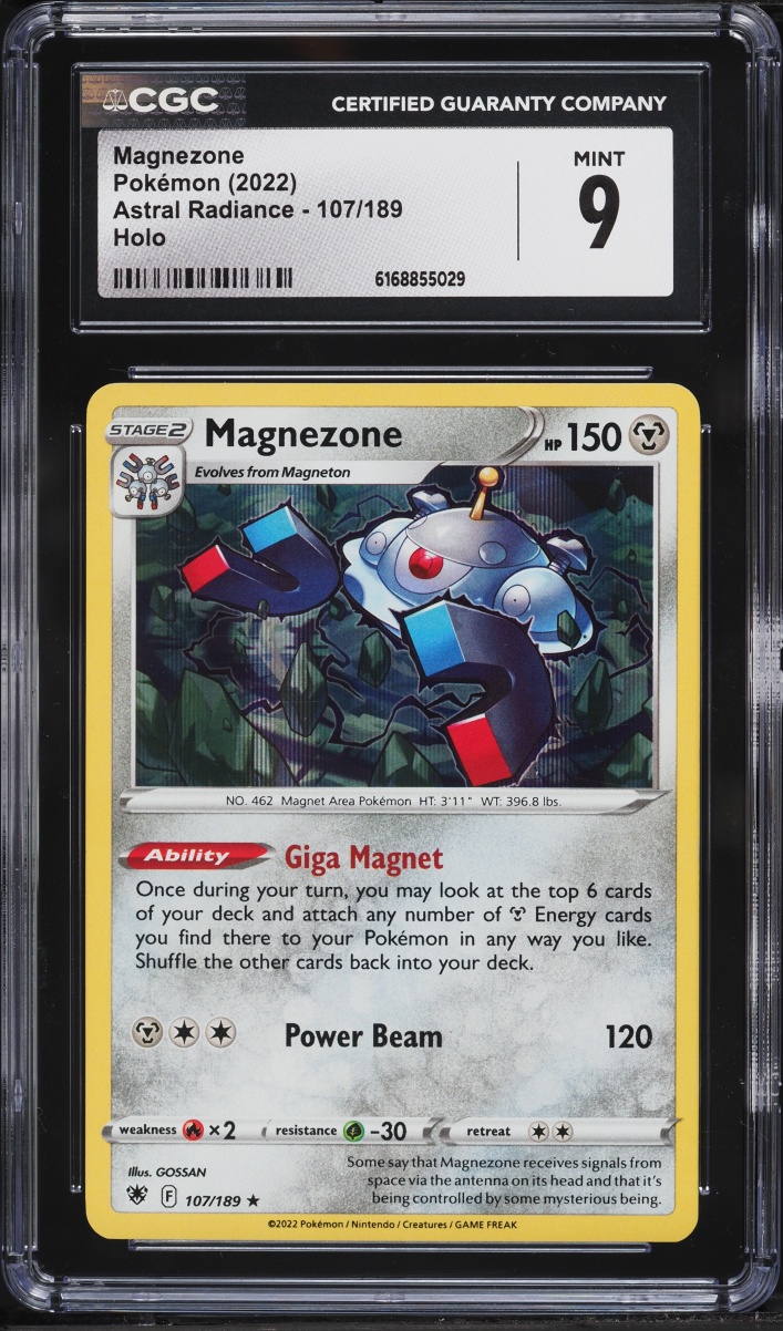 2022 Pokemon Sword & Shield Astral Radiance Holo Magnezone #107 CGC 9 MINT