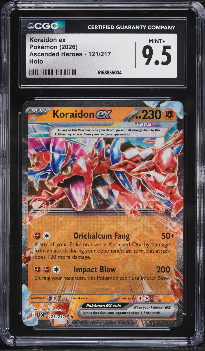 2026 Pokemon Mega Evolution Ascended Heroes Holo Koraidon ex #121 CGC 9.5 MINT+