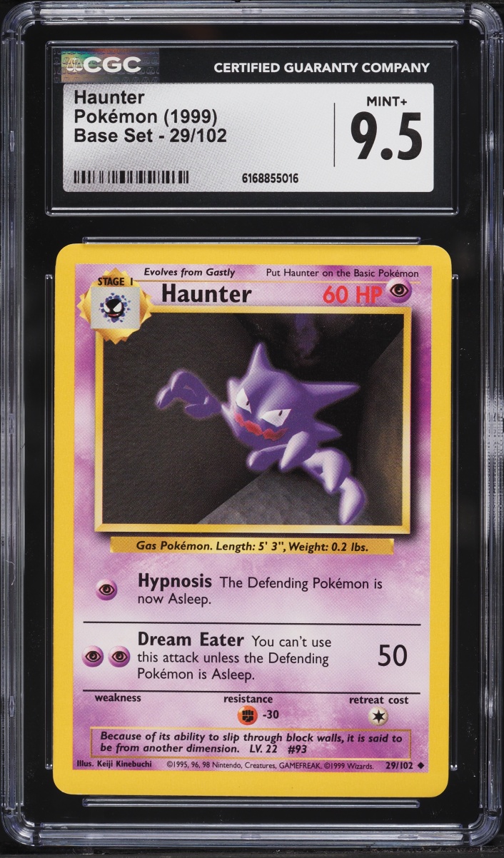 1999 Pokemon Base Set Haunter #29 CGC 9.5 MINT+
