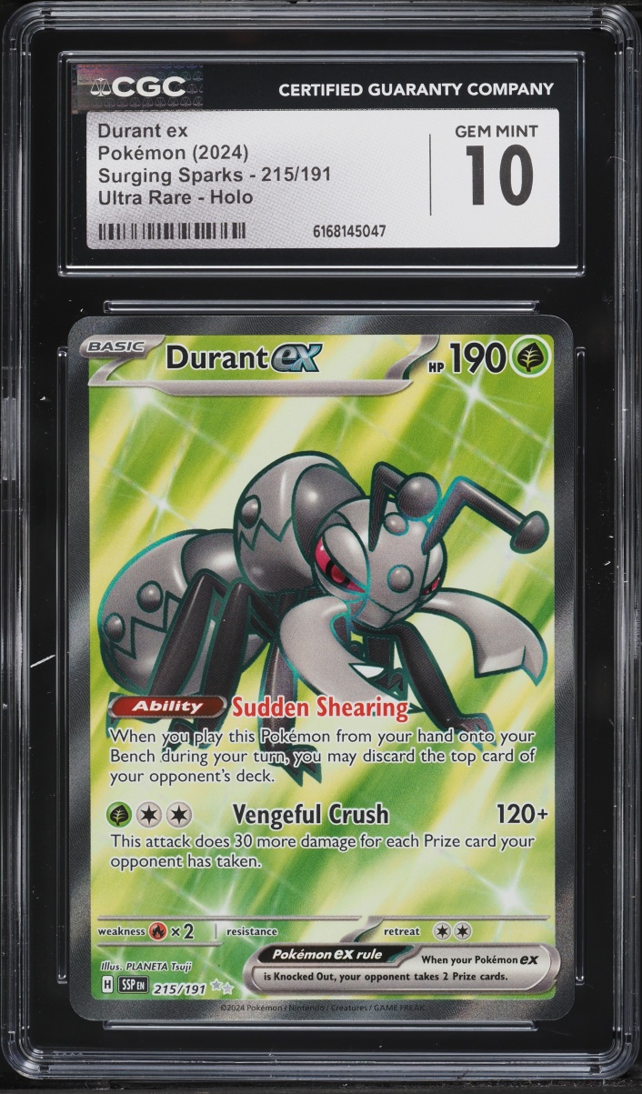 2024 Pokemon Scarlet & Violet Surging Sparks Full Art Durant Ex #215 CGC 10 GEM MINT