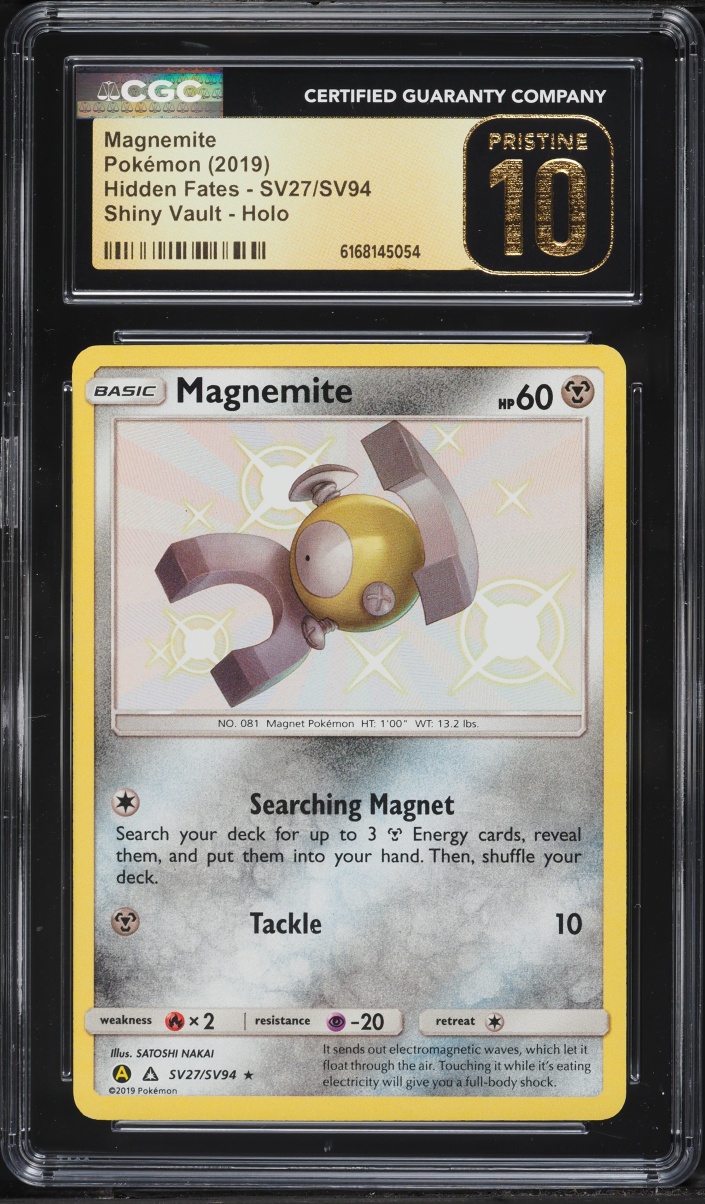 2019 Pokemon Sun & Moon Hidden Fates Shiny Magnemite #SV27 CGC 10 PRISTINE