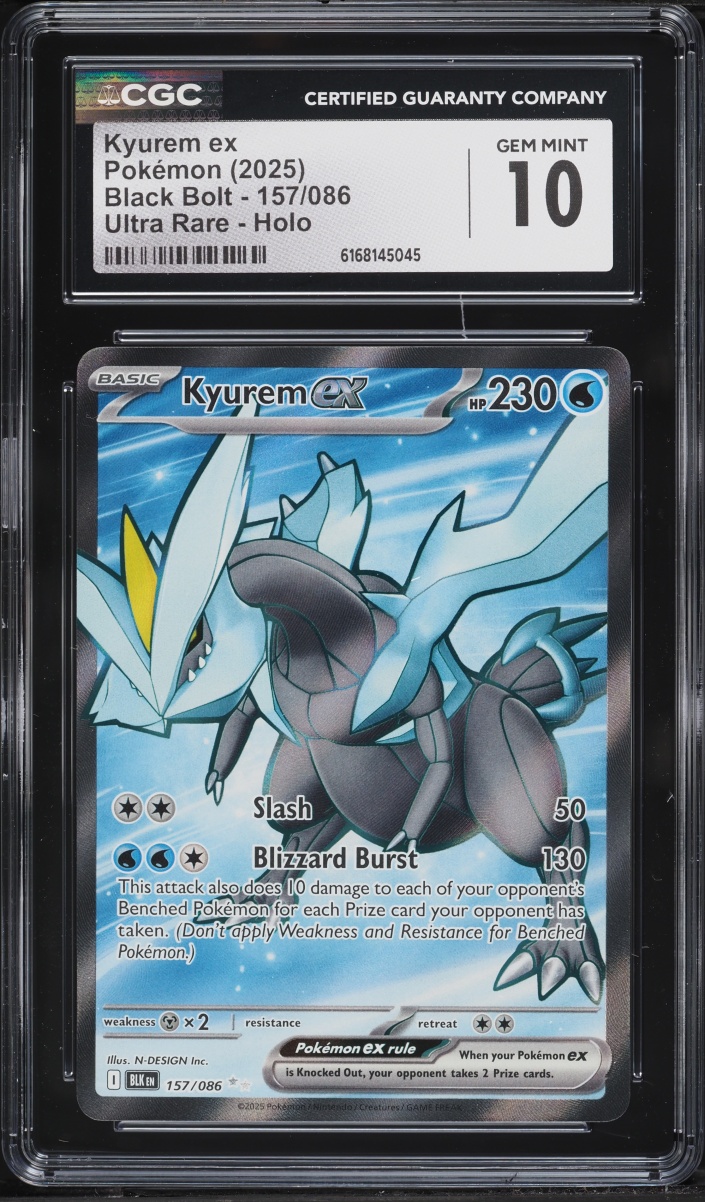 2025 Pokemon Scarlet & Violet Black Bolt Full Art Kyurem Ex #157 CGC 10 GEM MINT