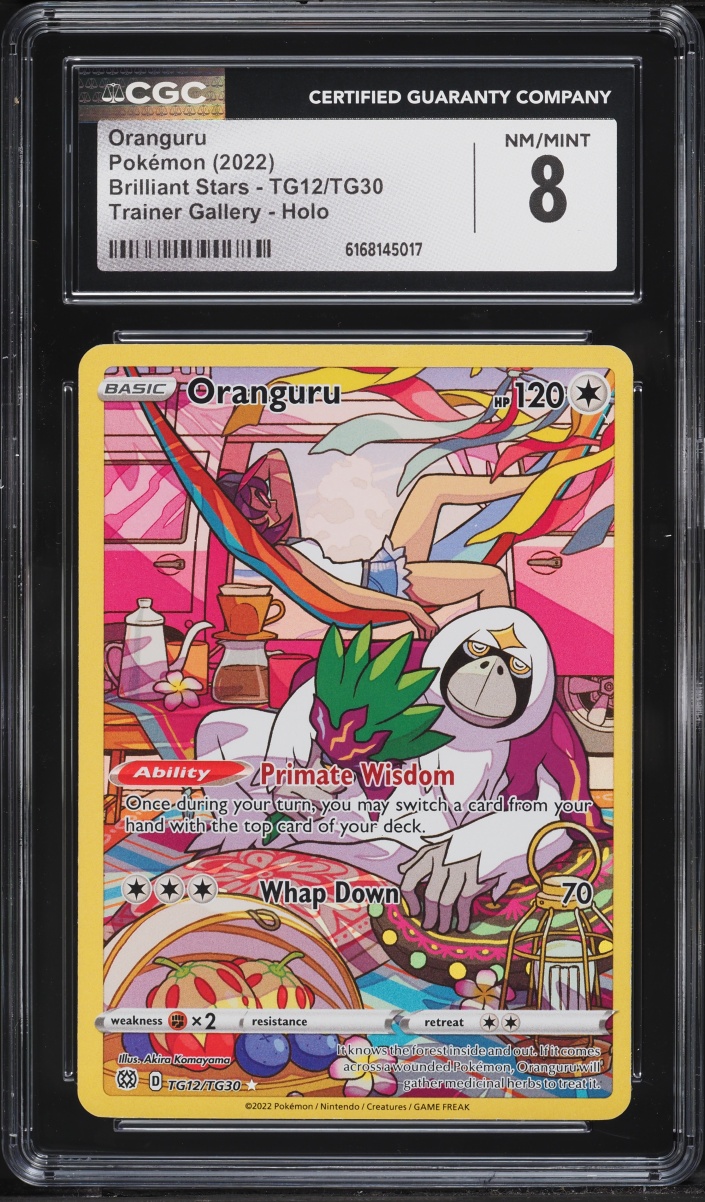 2022 Pokemon Sword & Shield Brilliant Stars CHR Oranguru #TG12 CGC 8 NM-MT