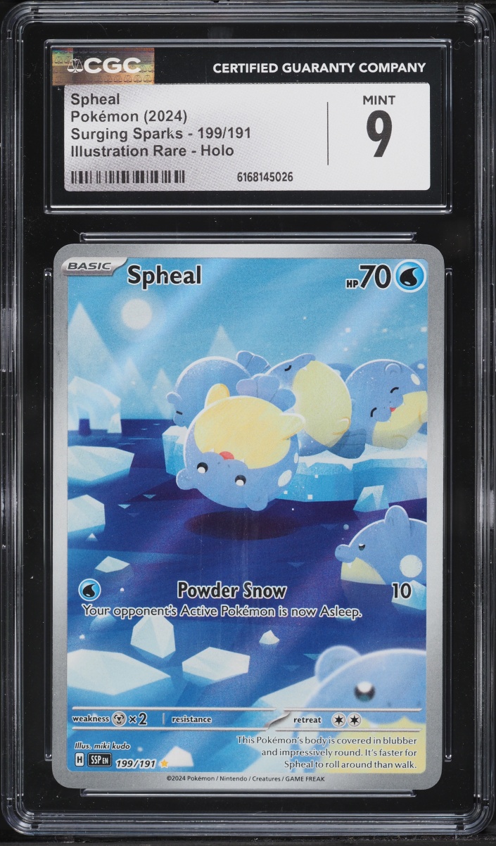 2024 Pokemon Scarlet & Violet Surging Sparks IR Spheal #199 CGC 9 MINT