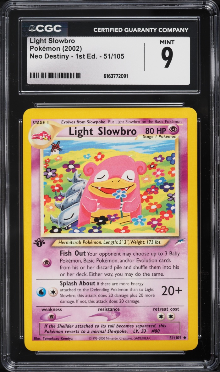 2002 Pokemon Neo Destiny 1st Edition Light Slowbro #51 CGC 9 MINT