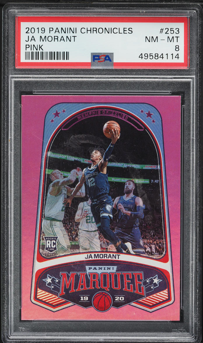 2019 Panini Chronicles Marquee Pink Ja Morant ROOKIE #253 PSA 8 NM-MT