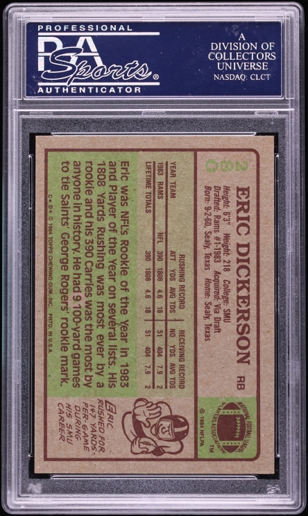 1984 Topps Football Eric Dickerson ROOKIE #280 PSA 10 GEM MINT
