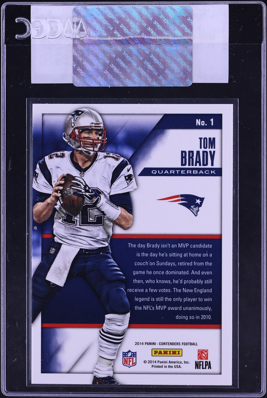2014 Panini Contenders MVP Contenders Tom Brady #1 CGC AUTH