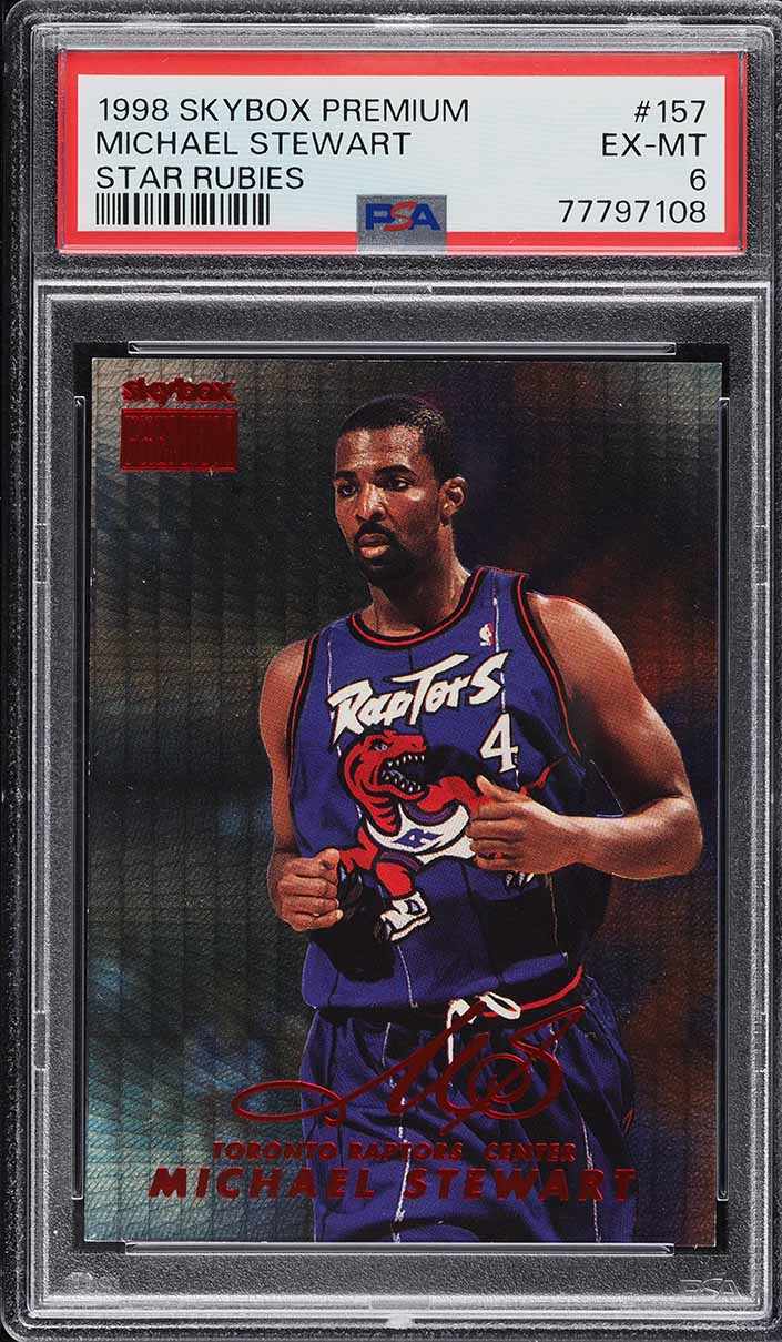 1998 Skybox Premium Star Rubies Michael Stewart /50 #157 PSA 6 EXMT
