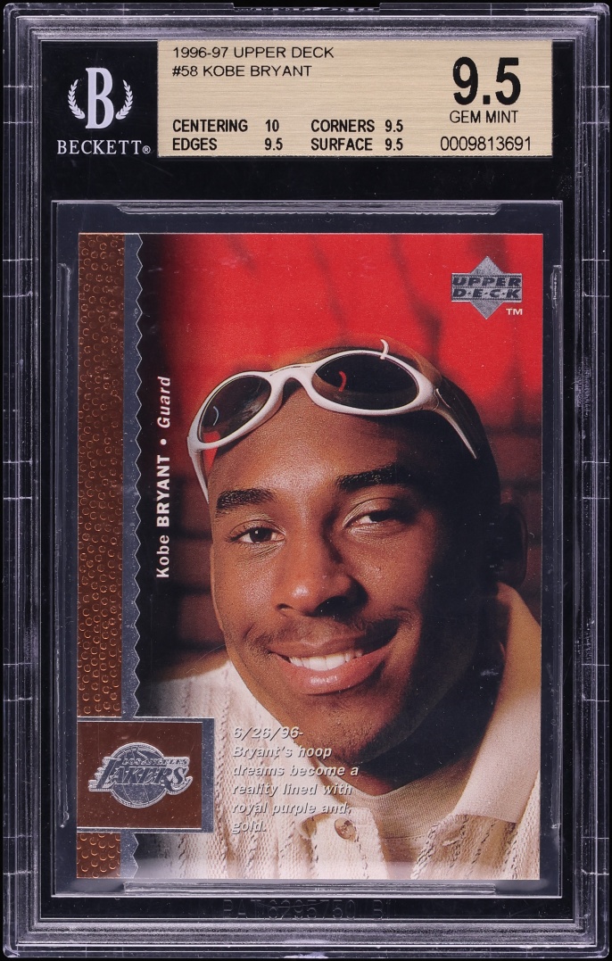 1996 Upper Deck Basketball Kobe Bryant ROOKIE #58 BGS 9.5 GEM MINT