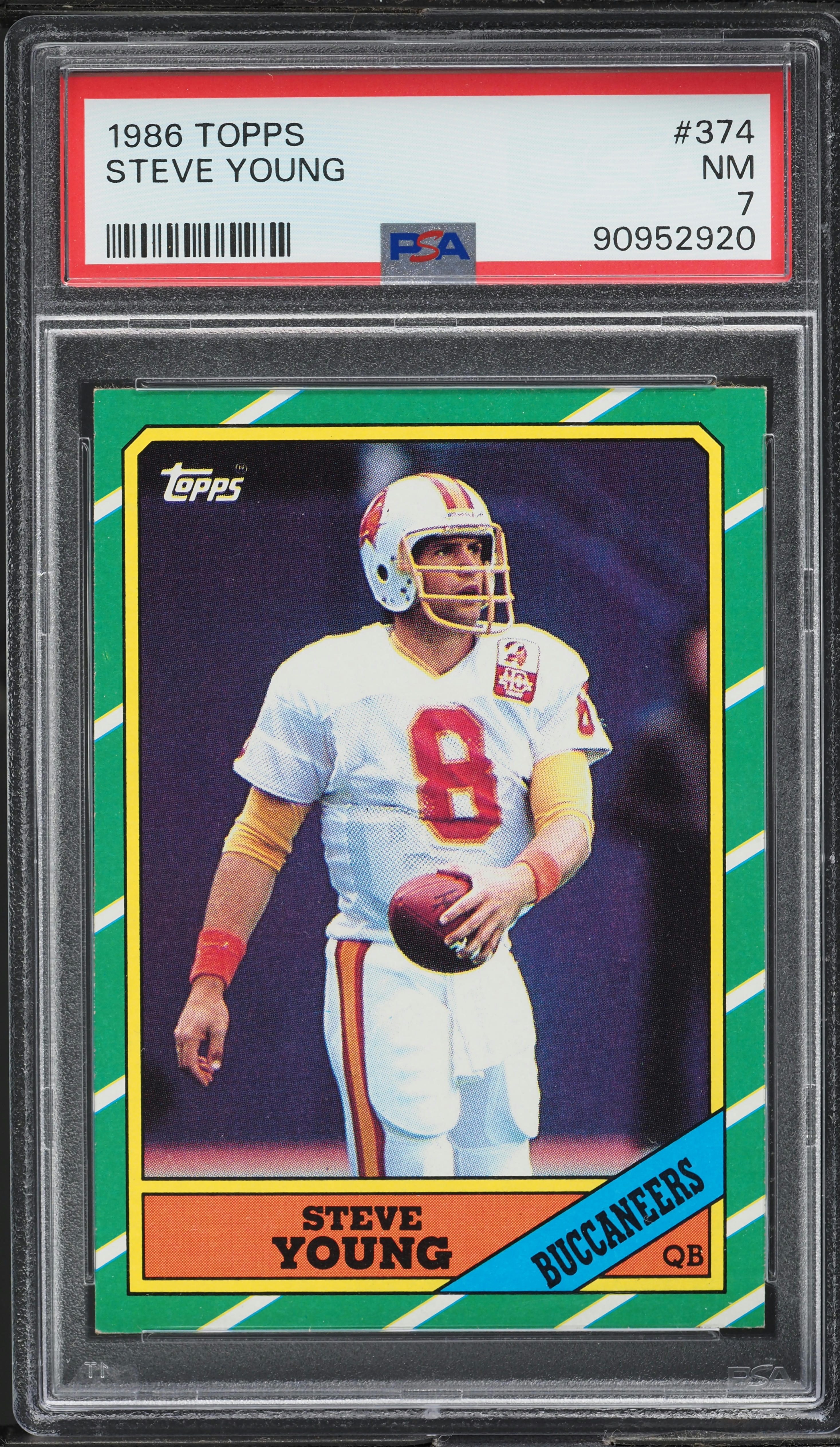 1986 Topps Football Steve Young ROOKIE #374 PSA 7 NRMT on Fanatics