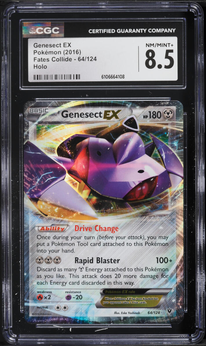 2016 Pokemon XY Fates Collide Holo Genesect EX #64 CGC 8.5 NM-MT+