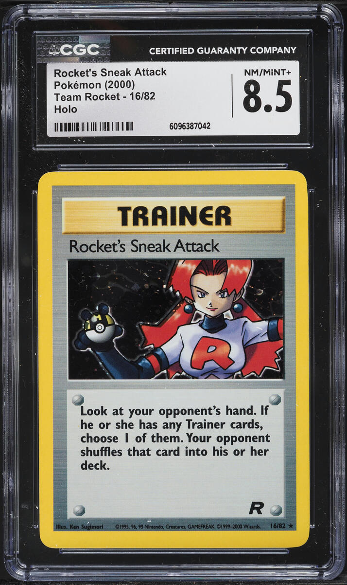 2000 Pokemon Team Rocket Holo Rocket's Sneak Attack #16 CGC 8.5 NM-MT+