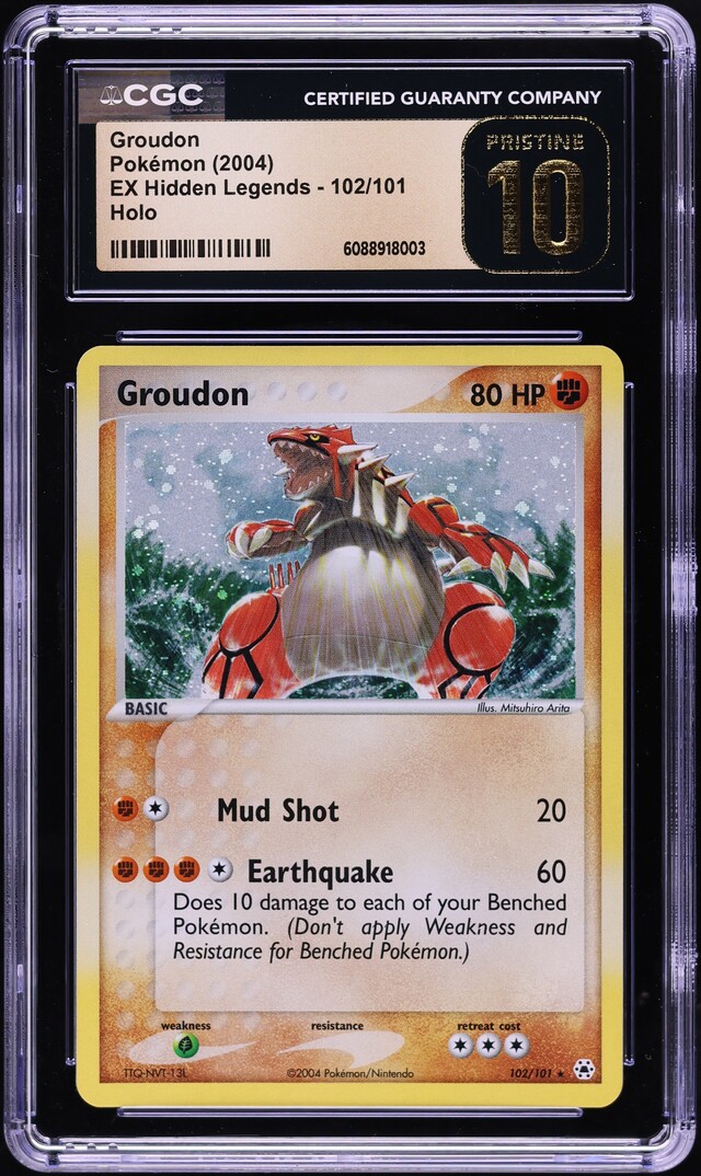 2004 Pokemon EX Hidden Legends Holo Groudon #102 CGC 10 PRISTINE