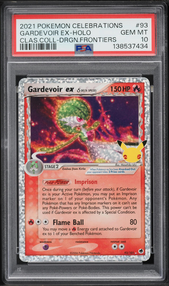 2021 Pokemon Sword & Shield Celebrations Holo Gardevoir ex #93 PSA 10 GEM MINT