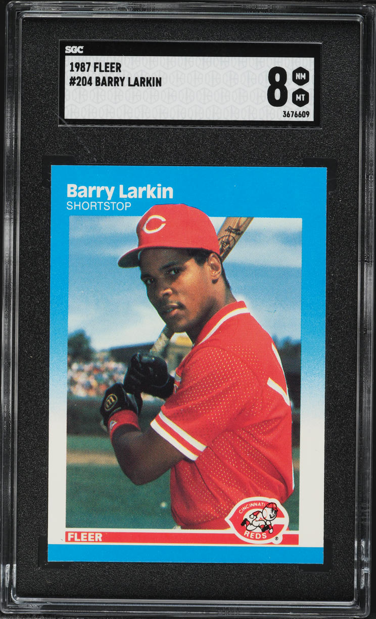 1987 Fleer Barry Larkin ROOKIE #204 SGC 8 NM-MT