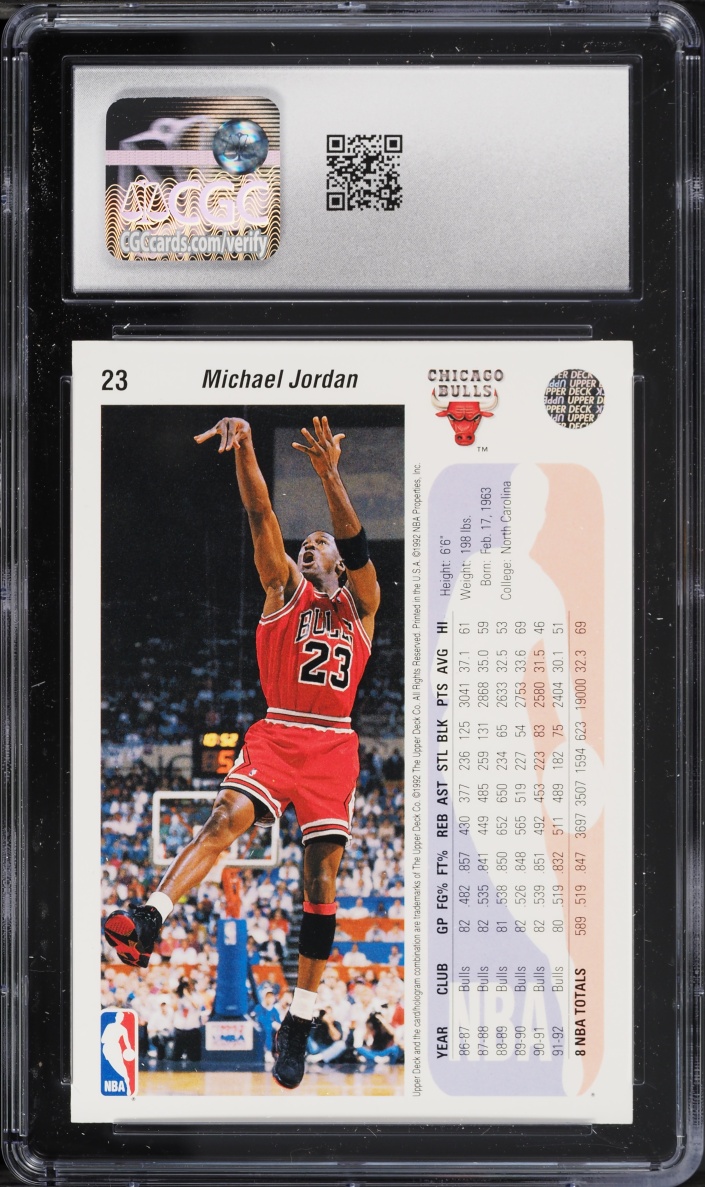 1992 Upper Deck Basketball Michael Jordan #23 CGC 9 MINT