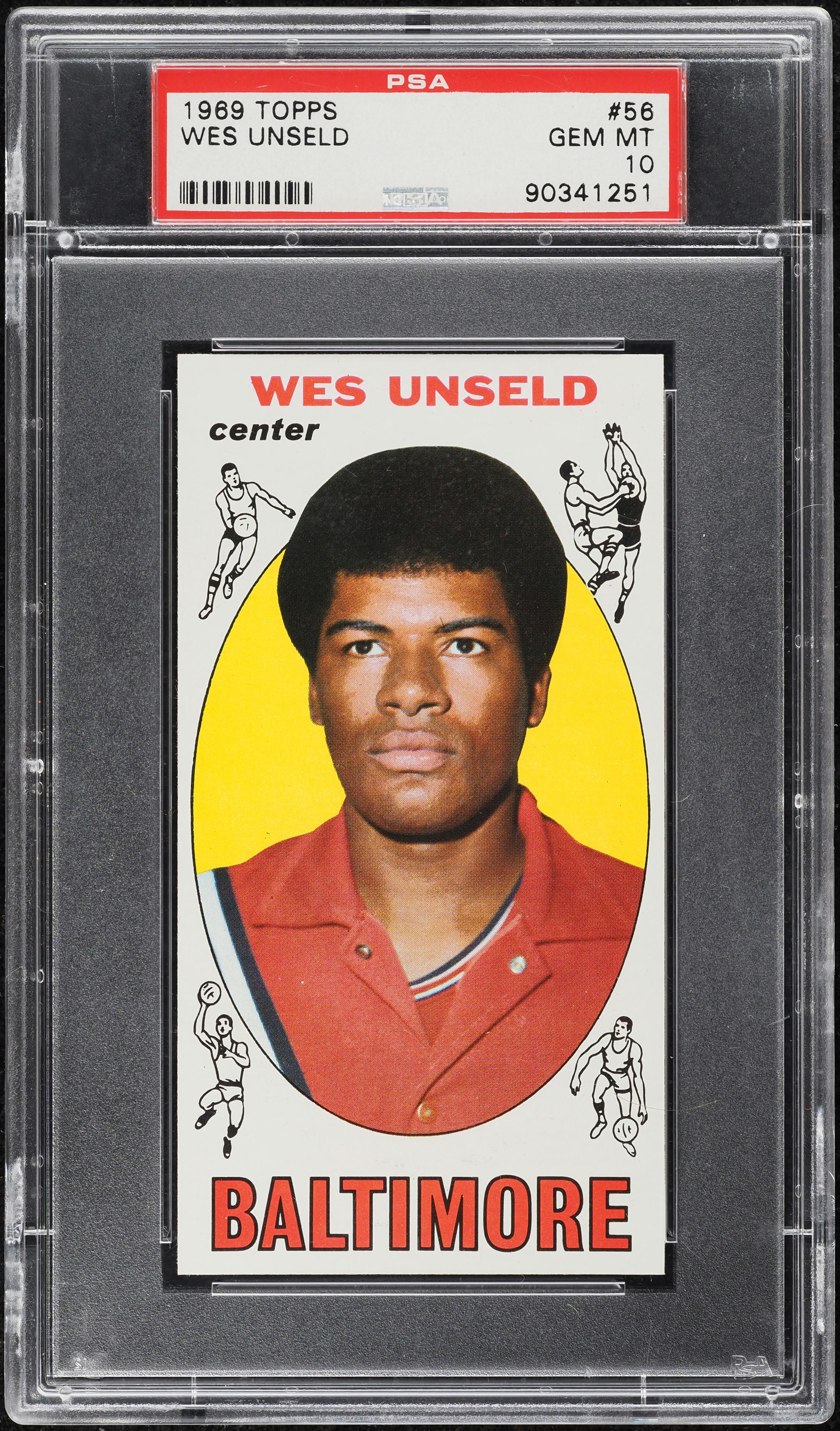 1969 Topps Basketball Wes Unseld ROOKIE #56 PSA 10 GEM MINT