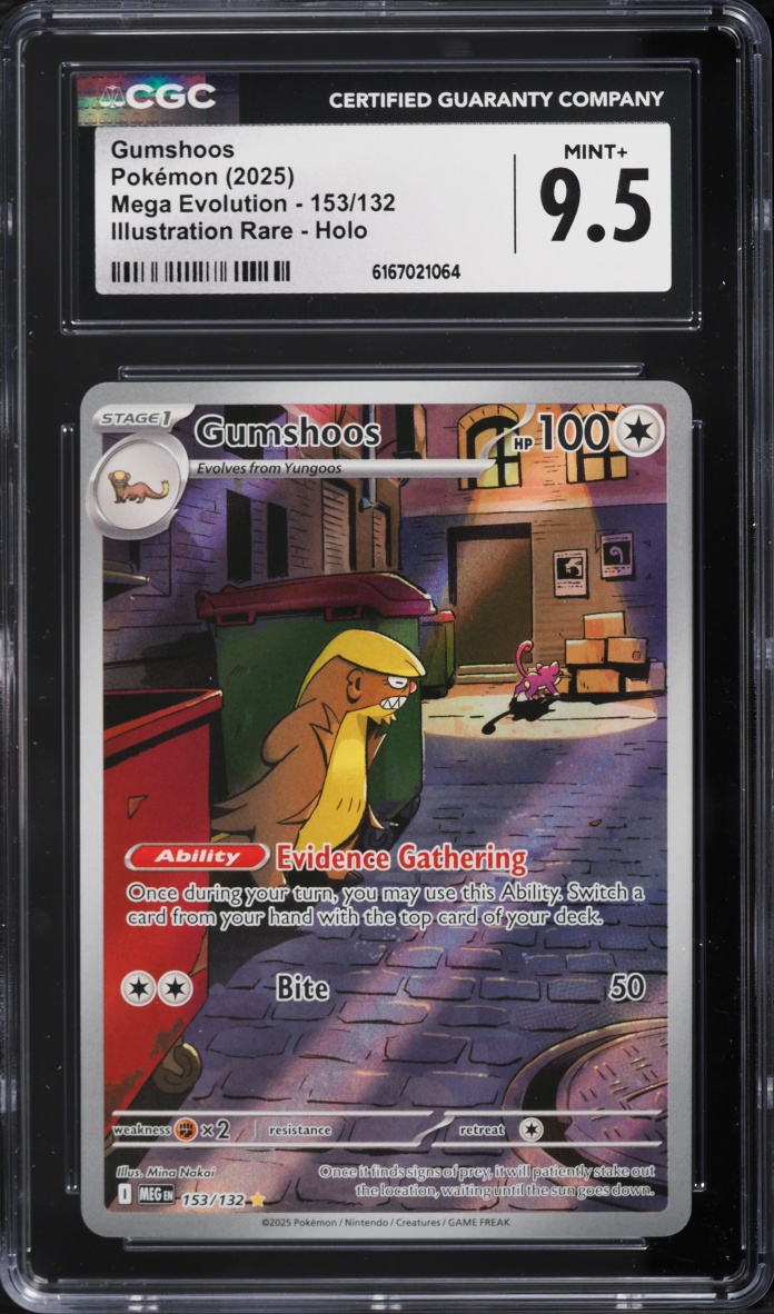 2025 Pokemon Mega Evolution IR Gumshoos #153 CGC 9.5 MINT+