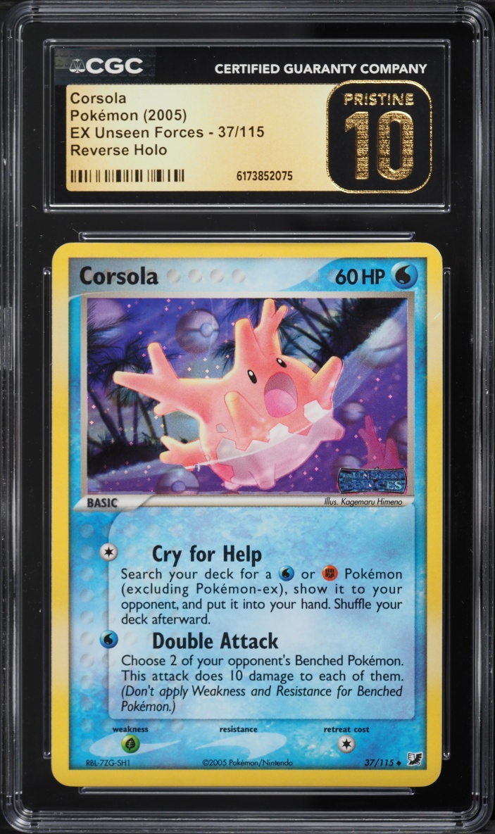 2005 Pokemon EX Unseen Forces Reverse Holo Corsola #37 CGC 10 PRISTINE