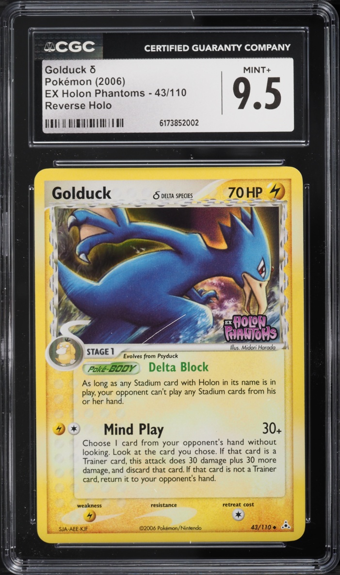 2006 Pokemon EX Holon Phantoms Reverse Holo Golduck #43 CGC 9.5 MINT+
