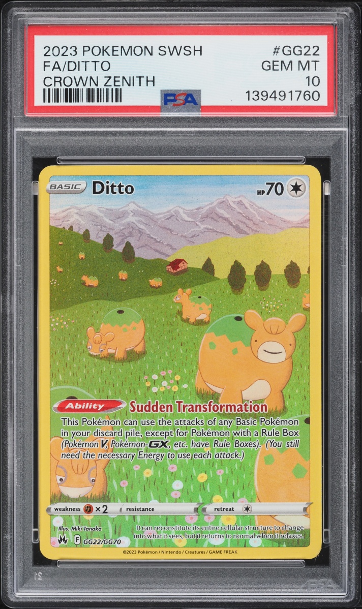 2023 Pokemon Sword & Shield Crown Zenith Full Art Ditto #GG22 PSA 10 GEM MINT