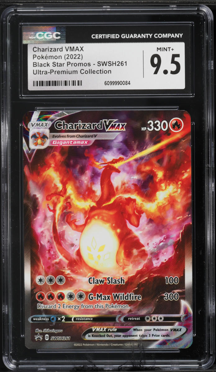 2022 Pokemon Sword & Shield Promo Ultra Premium Charizard Alt Art VMAX #SWSH261 CGC 9.5 MINT+