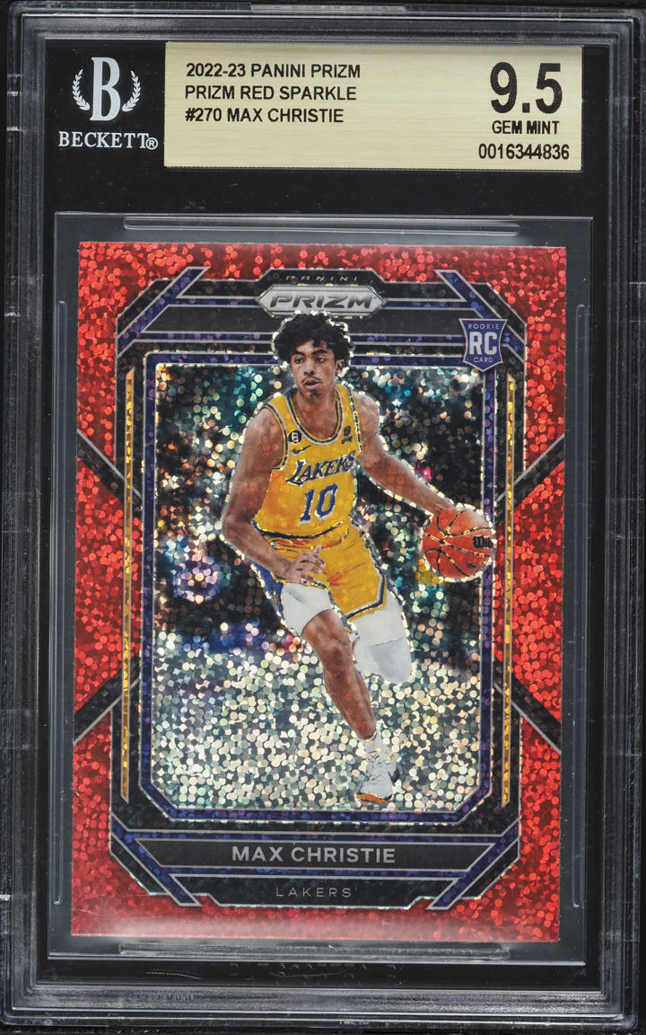 2022 Panini Prizm Red Sparkle Max Christie ROOKIE #270 BGS 9.5 GEM MINT