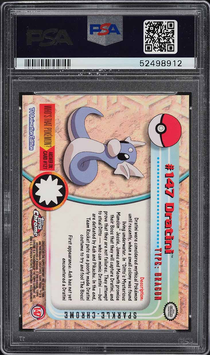 2000 Topps Chrome Pokemon Series 2 Sparkle Dratini #147 PSA 10 GEM MINT