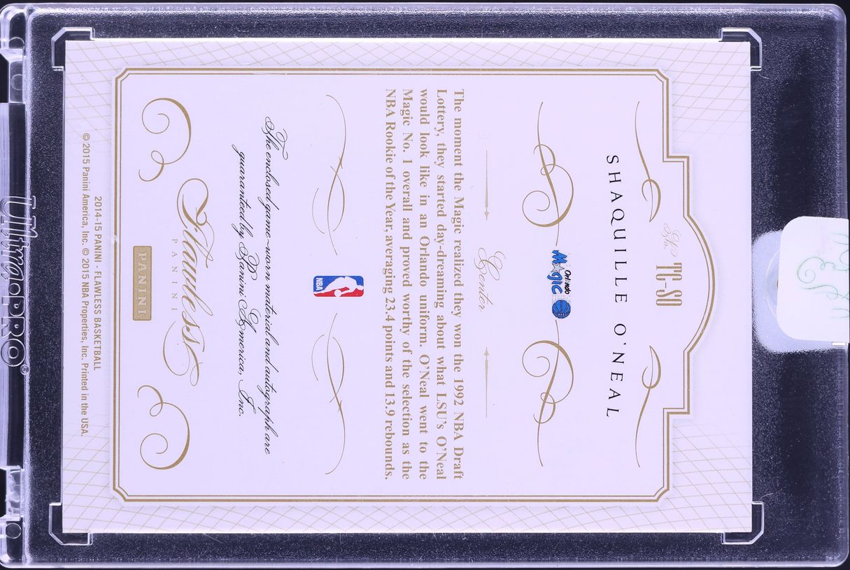 2014 Panini Flawless Top Of The Class Emerald Shaquille O'Neal PATCH AUTO 5/5 #TC-SO