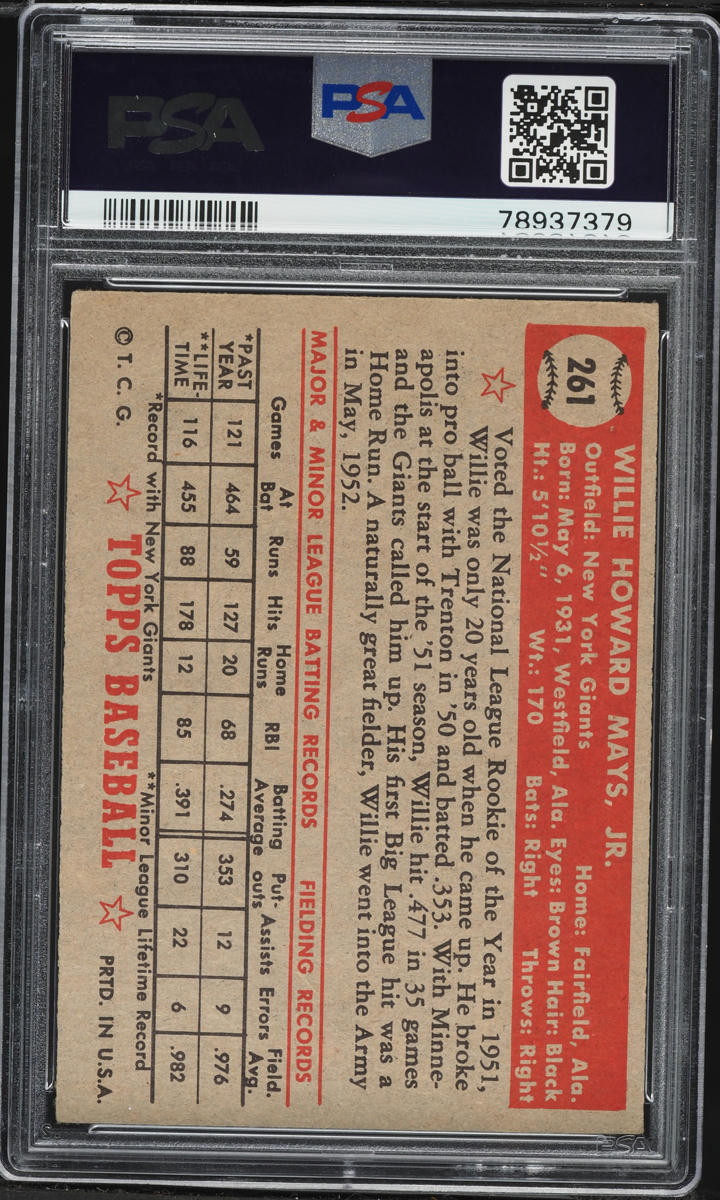 1952 Topps Willie Mays #261 PSA 4 VGEX
