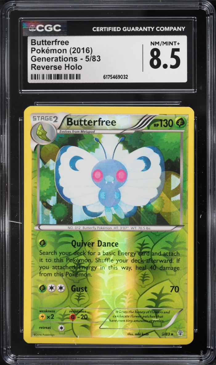 2016 Pokemon XY Generations Reverse Holo Butterfree #5 CGC 8.5 NM-MT+