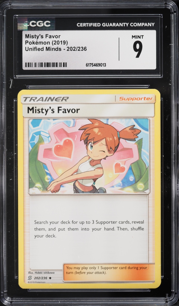 2019 Pokemon Sun & Moon Unified Minds Misty's Favor #202 CGC 9 MINT