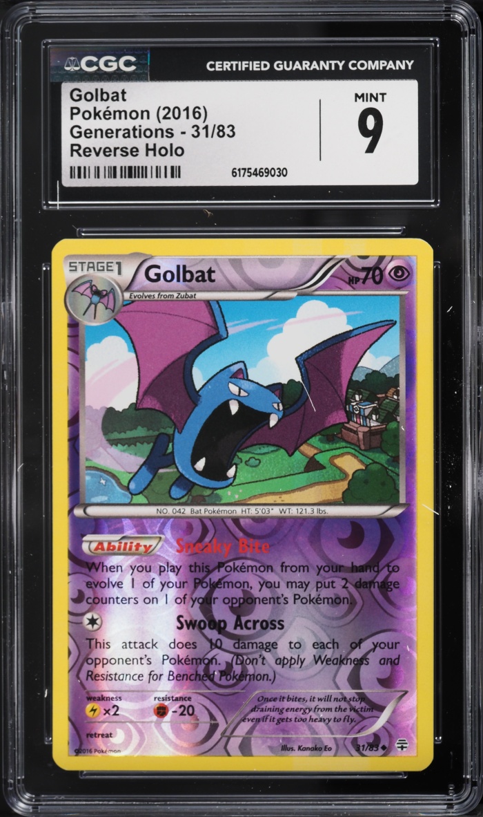 2016 Pokemon XY Generations Reverse Holo Golbat #31 CGC 9 MINT