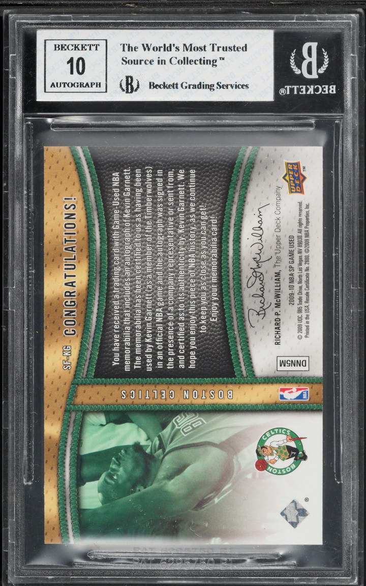 2009 SP Game Used Signature Fabrics Kevin Garnett PATCH AUTO