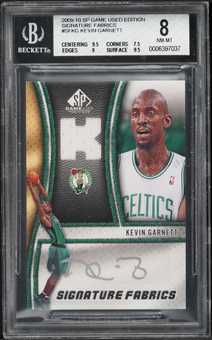 2009 SP Game Used Signature Fabrics Kevin Garnett PATCH AUTO #SF