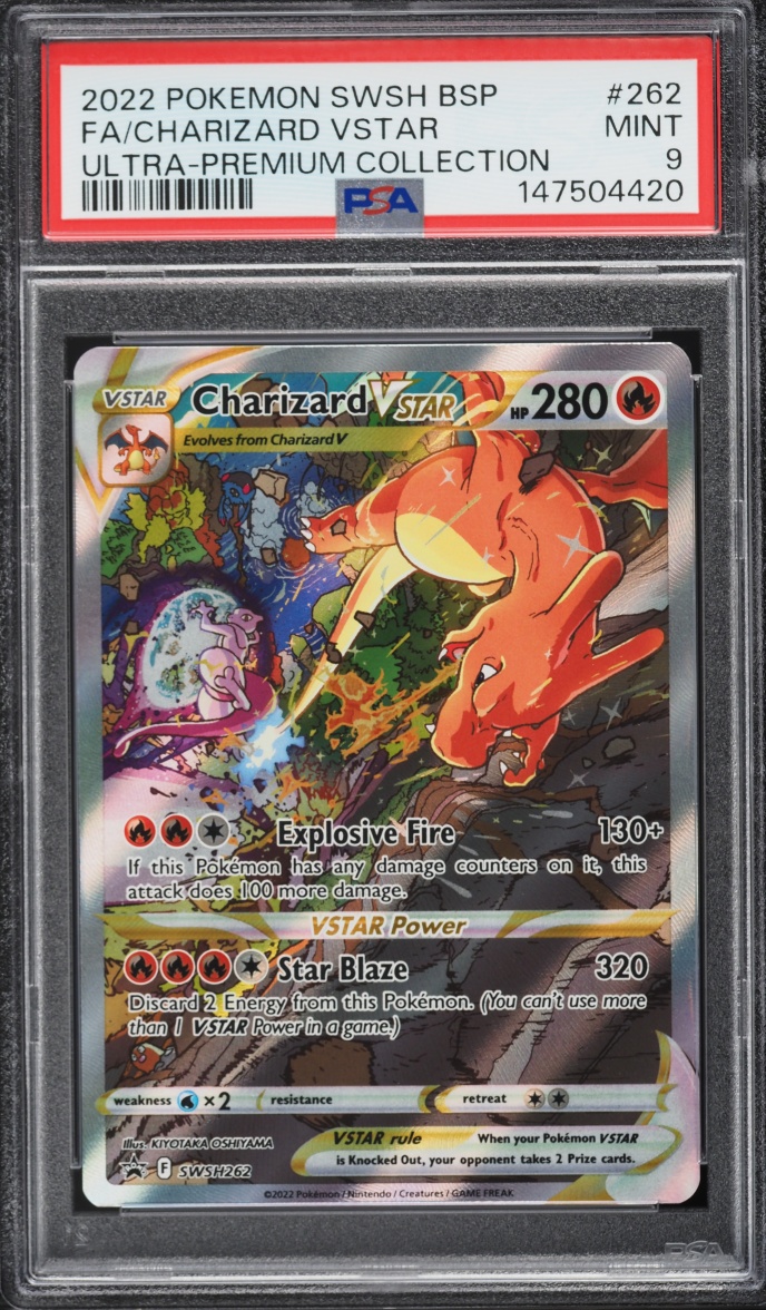2022 Pokemon Sword & Shield Promo Ultra Premium Full Art Charizard VSTAR #SWSH262 PSA 9 MINT