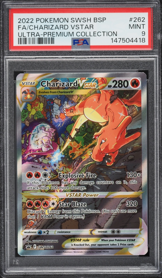 2022 Pokemon Sword & Shield Promo Ultra Premium Full Art Charizard VSTAR #SWSH262 PSA 9 MINT