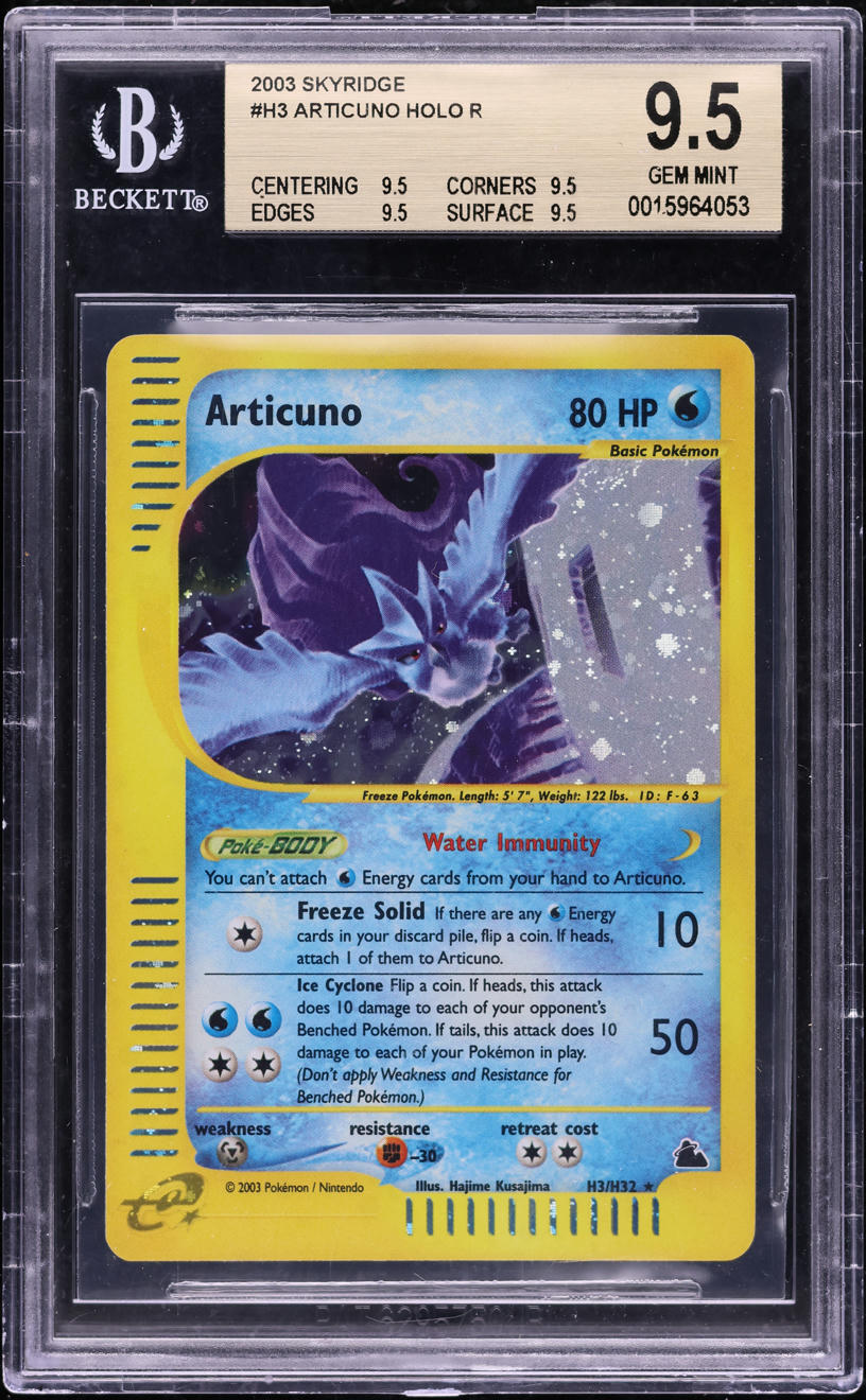 2003 Pokemon Skyridge Holo Articuno #H3 BGS 9.5 GEM MINT