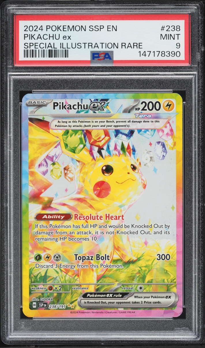 2024 Pokemon Scarlet & Violet Surging Sparks SIR Pikachu ex #238 PSA 9 MINT